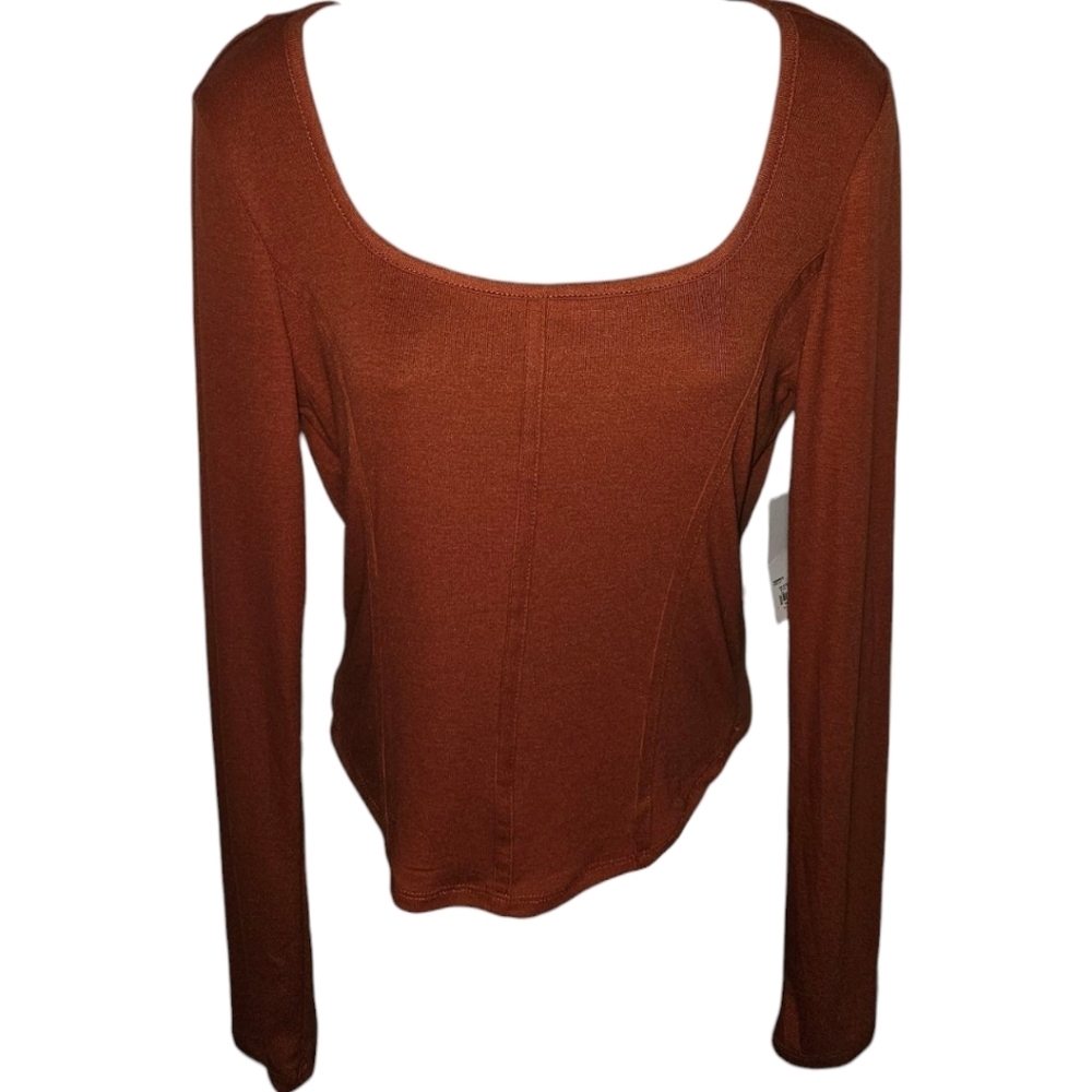 NWT SO Seamed Long Sleeve Top